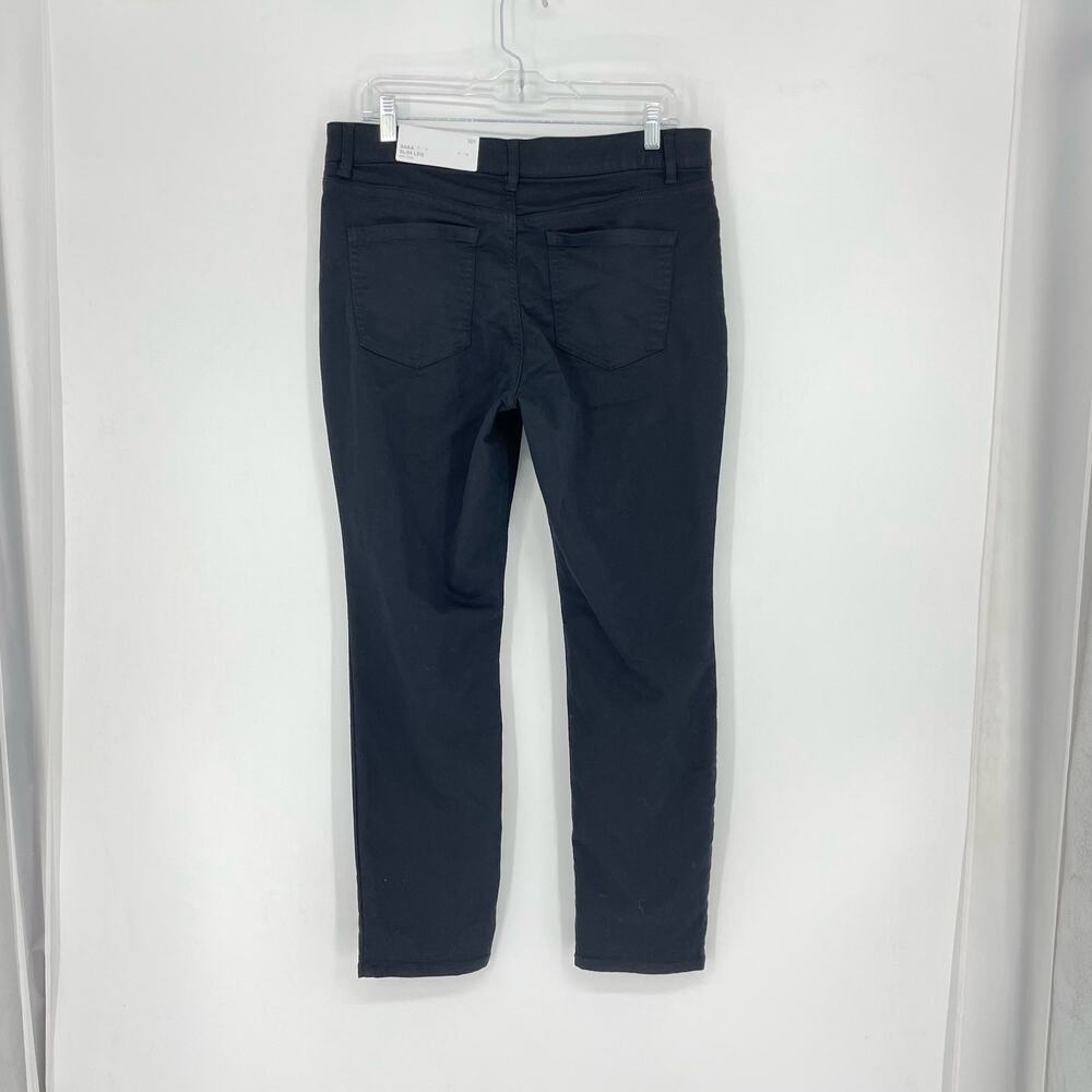 Liz Claiborne Slim Leg Mid Rise Black Pants Size 12 Petite - Picture 5 of 9
